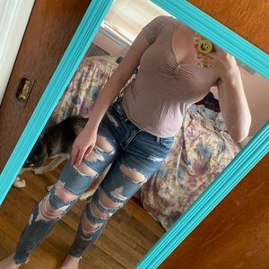 AEO Next Level Stretch Ripped Jeans